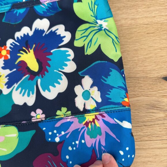 Vera Bradley Lighten Up Slim Crossbody Bag Purse Dark Blue Floral Casual Nylon - Picture 4 of 15